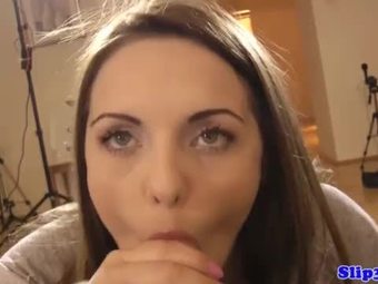 Young british beauty blows old mans pov cock